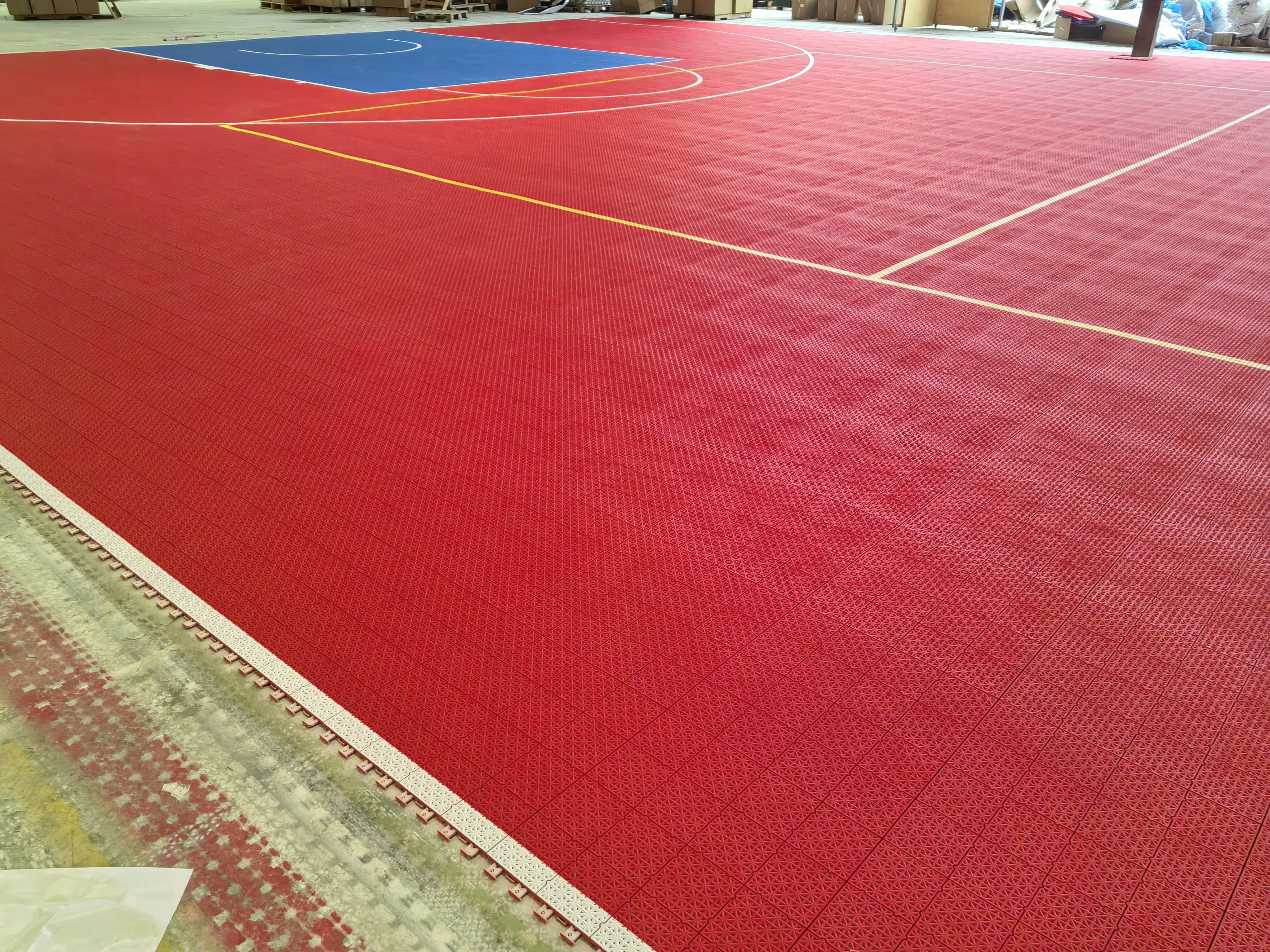 Large Elite tile layout and multi-sport markings before installation