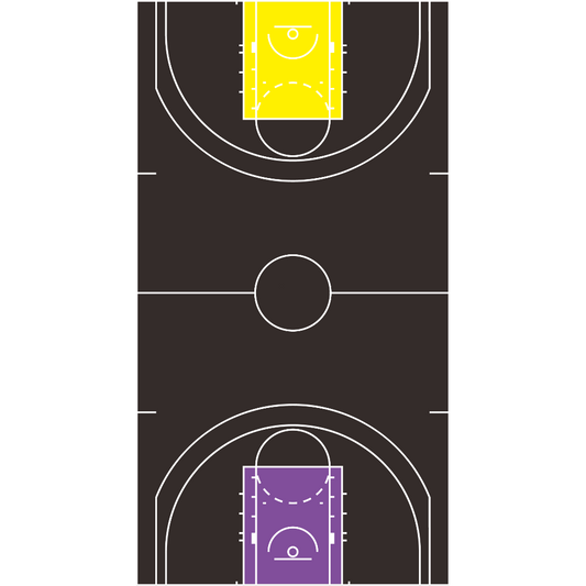 50 ft Wide x 94 ft Long Court with NCAA and NBA Lines