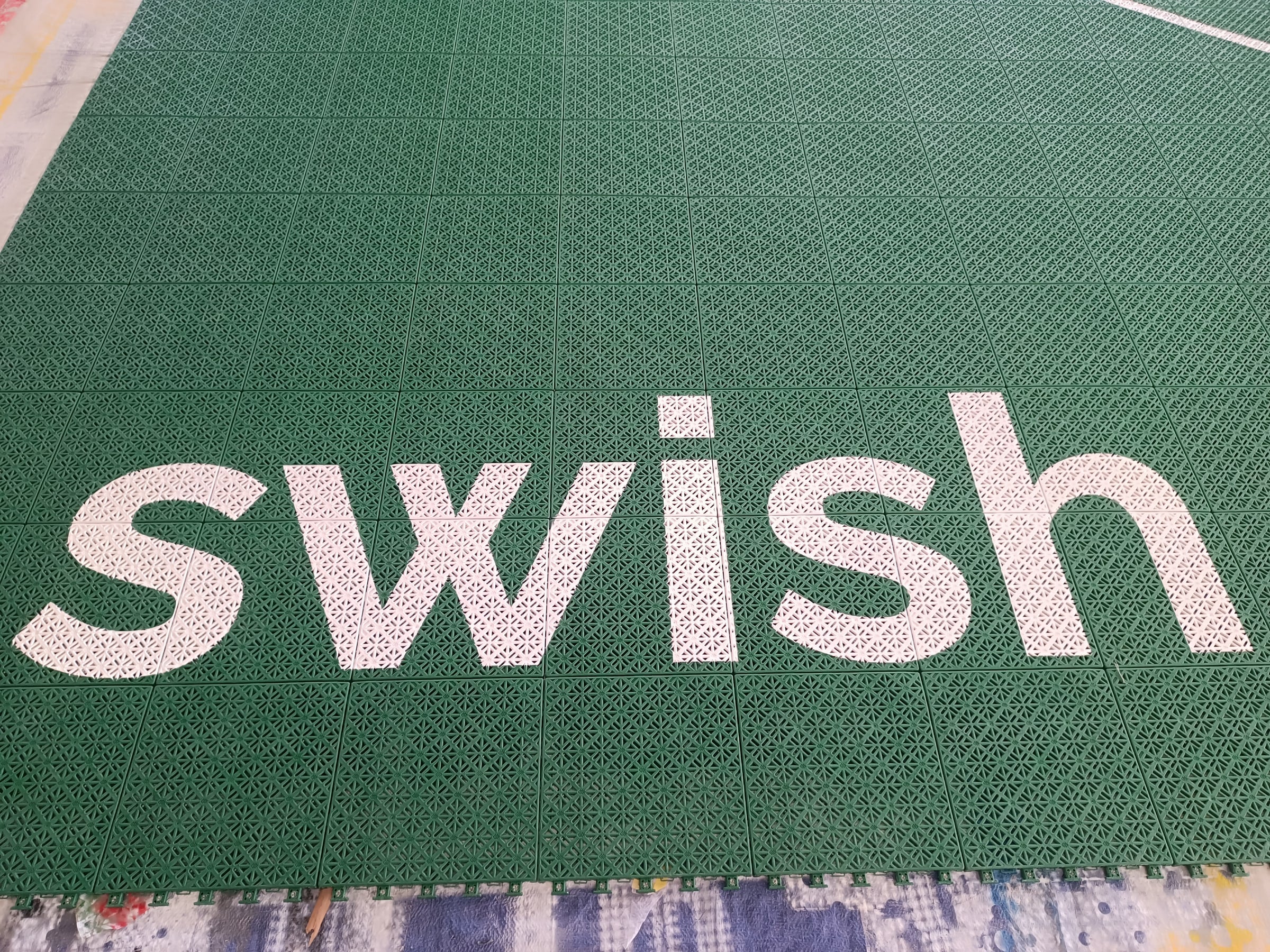 green Grennells Ashford one-hoop Elastic tile backyard basketball court in Ireland, project photo 6